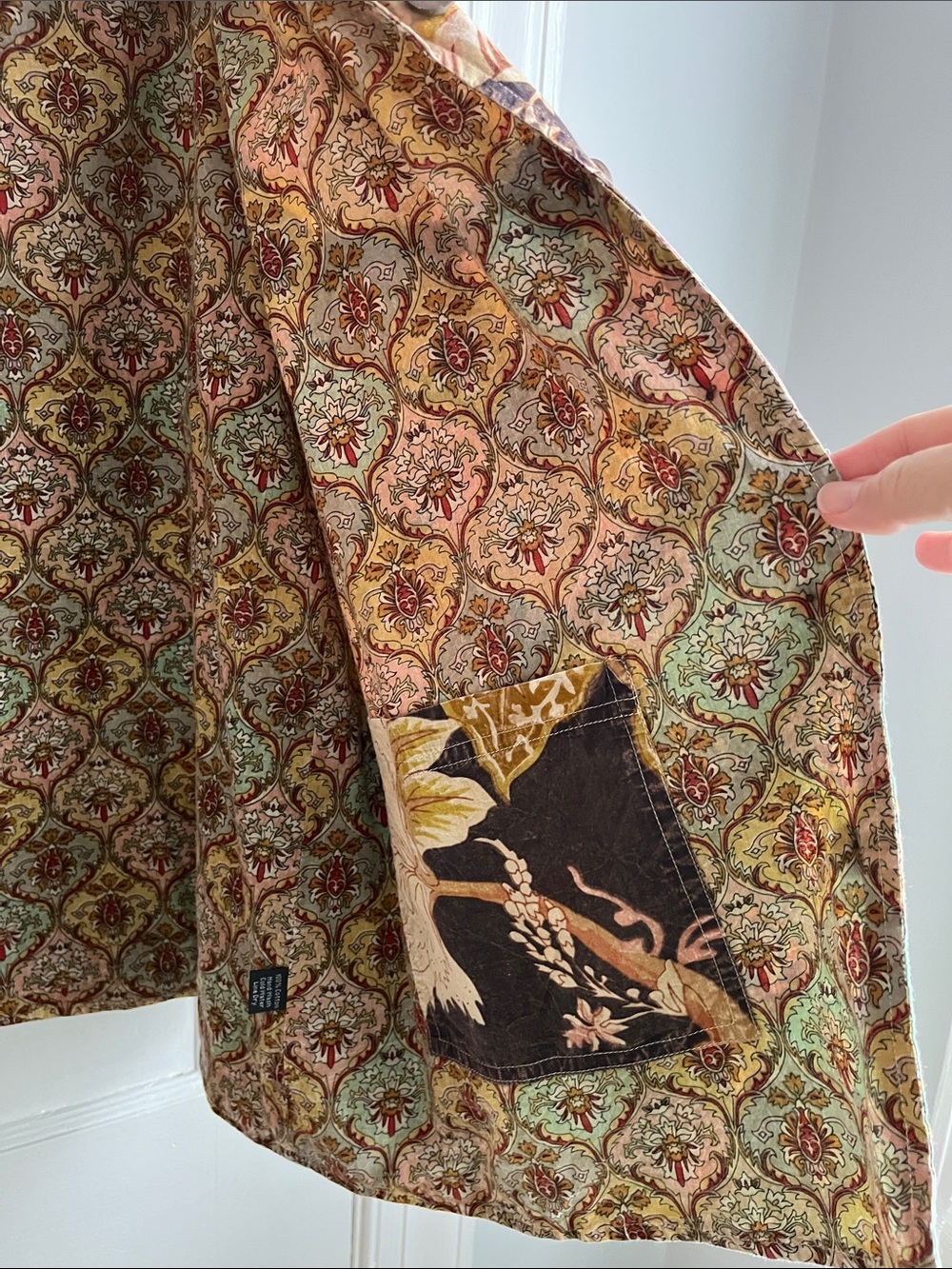 Patchwork Printed Button-Front Jacket - Multicolor - Picture 4 of 5